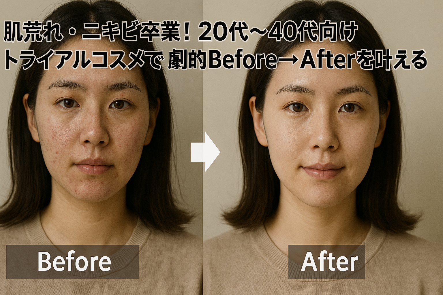 肌荒れ・ニキビ卒業！20代〜40代向けトライアルコスメで劇的Before→Afterを叶える方法